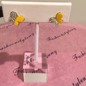 Yellow And Silver Butterfly Stud Earring’s